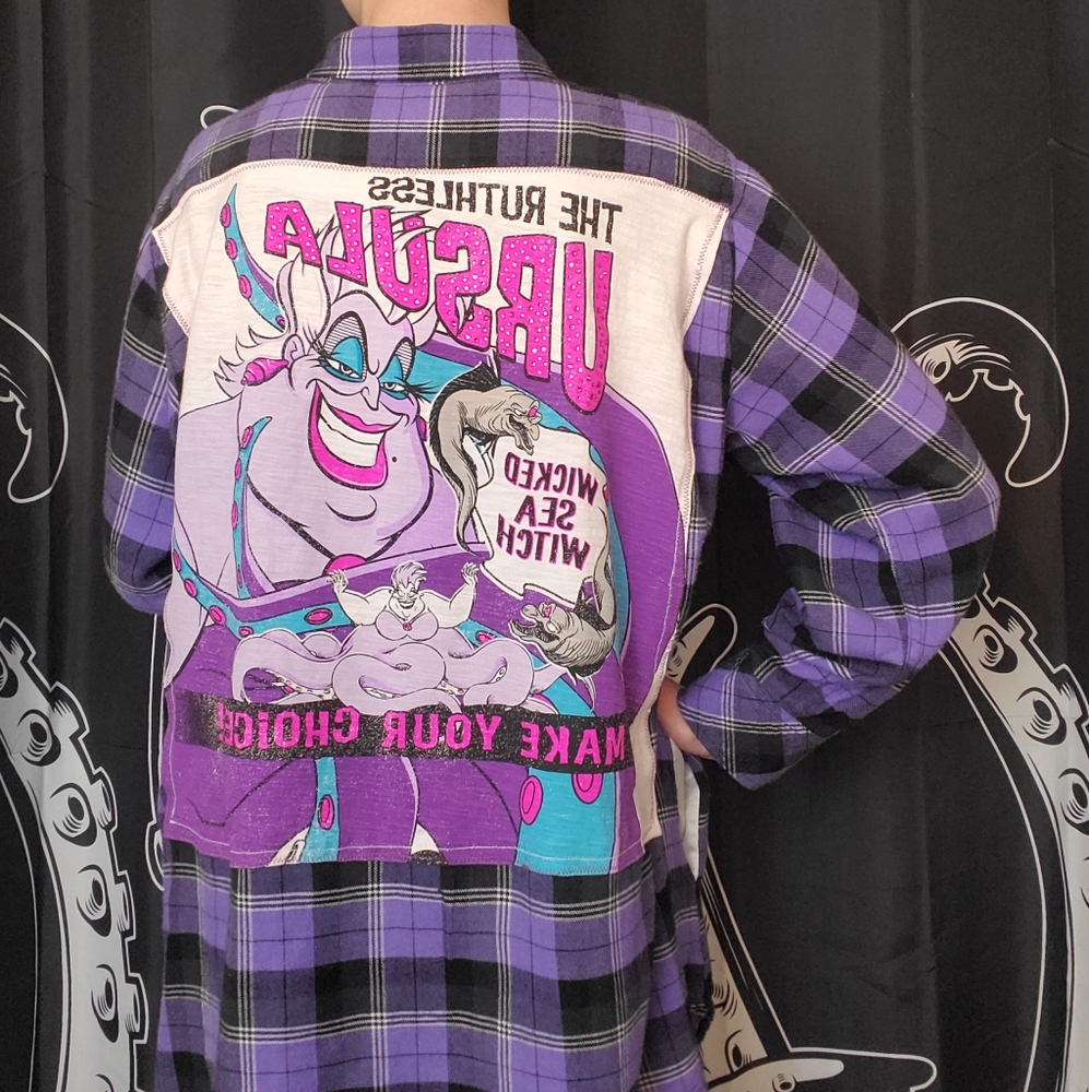 Purple Ursula Little Mermaid Flannel